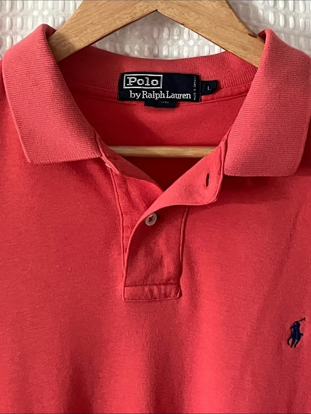 Polo Ralph Lauren Polo Shirt Coral Short Sleeve Cotton Pony Logo Men's L